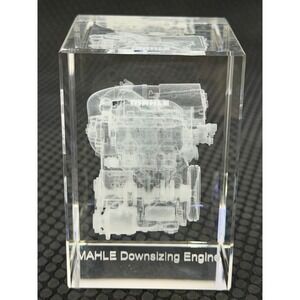 MAHLE Downsizing Engine 3D Paperweight Crystal Laser Engraved Engine 3.5" Tall